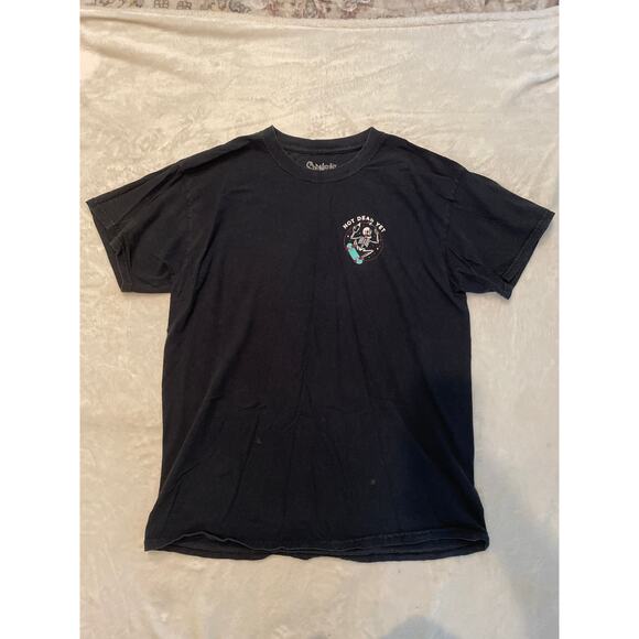 SPENCER'S Not Dead Yet Skateboarding Skull Graphic T-Shirt Black Short Sleeve L - Picture 1 of 7